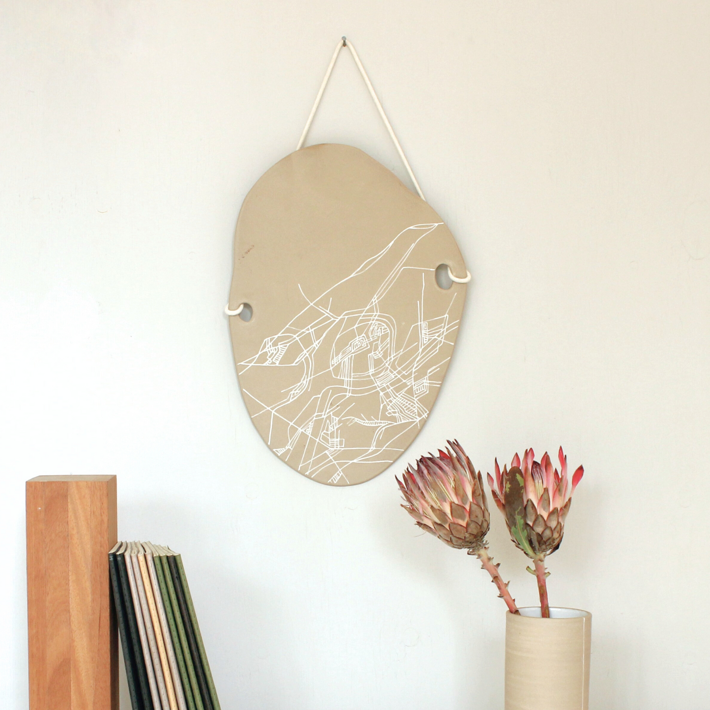 'Lines in Sand' Map Artwork Platters